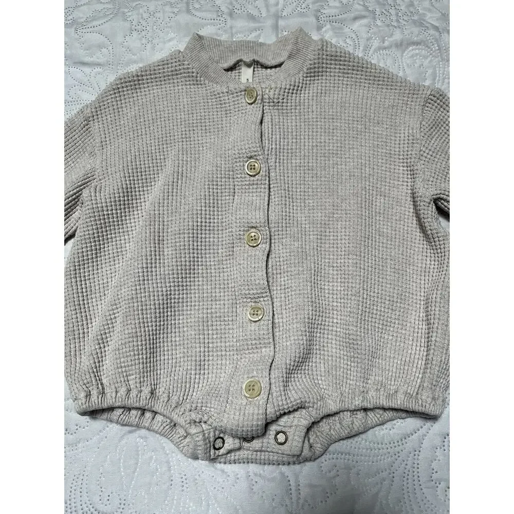 La Camel Waffle  Bubble Romper 6m